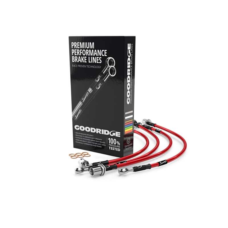 Goodridge 16-20 Mini Cooper F55/F56/F57 (4Dr/ S 4Dr) SS Brake Line Kit - Red Goodridge Brake Line Kits