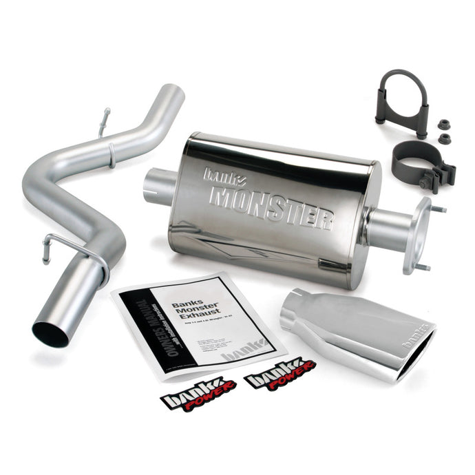 Banks Power 91-95 Jeep 4.0L Wrangler Monster Exhaust System - SS Single Exhaust w/ Chrome Tip Catback Banks Power