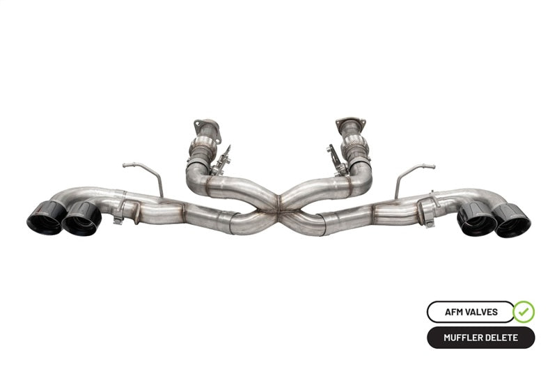 Corsa 20-24 Corvette C8 3in Xtreme Cat-Back Exhaust 4.5in Blk Quad Tips - Integrates stock AFM Valve Catback CORSA Performance
